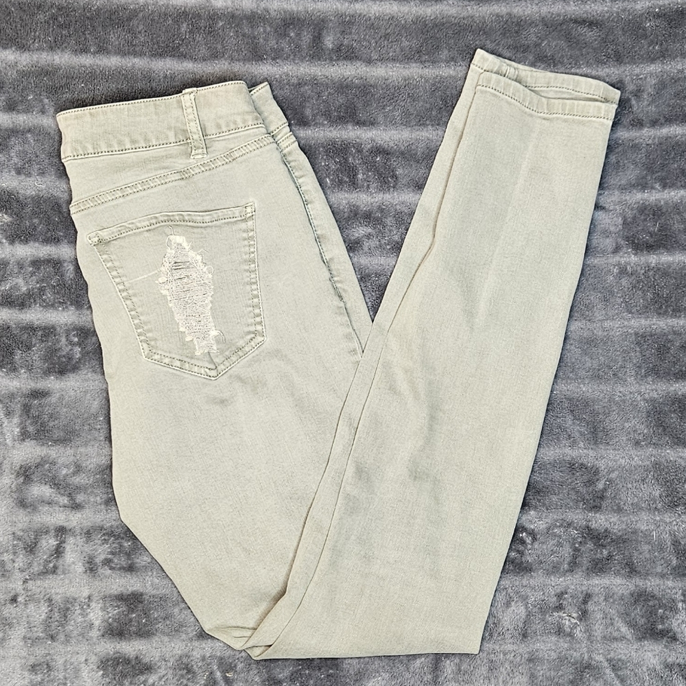 Refuge Sage Green Skinny Jeans | Midrise